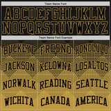 Custom Black Old Gold Gradient Square Shapes Round Neck Sublimation Basketball Suit Jersey