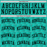 Custom Teal White Line Round Neck Sublimation Basketball Suit Jersey