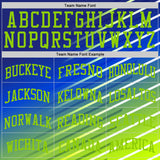 Custom Royal Neon Green-White Line Round Neck Sublimation Basketball Suit Jersey