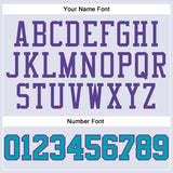 Custom White Teal-Purple Round Neck Suit Basketball Jersey