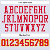 Custom White Red-Gold Round Neck Suit Basketball Jersey