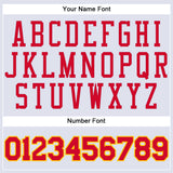 Custom White Red-Gold Round Neck Suit Basketball Jersey