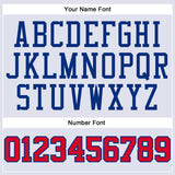 Custom White Red-Royal Round Neck Suit Basketball Jersey