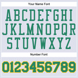 Custom White Kelly Green-Gold Round Neck Suit Basketball Jersey