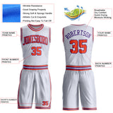 Custom White Orange-Purple Round Neck Suit Basketball Jersey