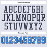Custom White Powder Blue-Navy Round Neck Suit Basketball Jersey