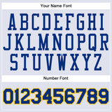 Custom White Royal-Gold Round Neck Suit Basketball Jersey