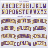 Custom White Purple-Gold Round Neck Suit Basketball Jersey