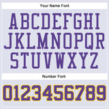Custom White Purple-Gold Round Neck Suit Basketball Jersey