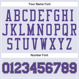 Custom White Purple-Gray Round Neck Suit Basketball Jersey