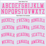 Custom White Pink Round Neck Suit Basketball Jersey