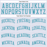 Custom White Teal Round Neck Suit Basketball Jersey