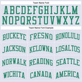 Custom White Kelly Green Round Neck Suit Basketball Jersey