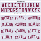 Custom White Maroon Round Neck Suit Basketball Jersey