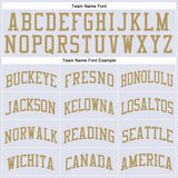Custom White Old Gold Round Neck Suit Basketball Jersey