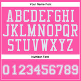 Custom Pink White Round Neck Suit Basketball Jersey