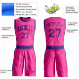 Custom Pink Purple Round Neck Suit Basketball Jersey