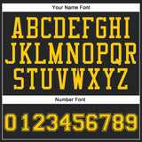 Custom Black Gold Round Neck Suit Basketball Jersey