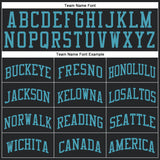 Custom Black Teal Round Neck Suit Basketball Jersey