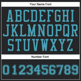 Custom Black Teal Round Neck Suit Basketball Jersey