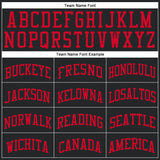 Custom Black Red Round Neck Suit Basketball Jersey