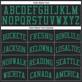 Custom Black Kelly Green Round Neck Suit Basketball Jersey