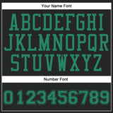 Custom Black Kelly Green Round Neck Suit Basketball Jersey