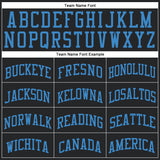 Custom Black Blue Round Neck Suit Basketball Jersey