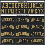 Custom Black Old Gold Round Neck Suit Basketball Jersey