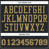 Custom Black Old Gold Round Neck Suit Basketball Jersey