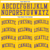 Custom Gold Purple Round Neck Suit Basketball Jersey