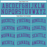 Custom Teal Purple Round Neck Suit Basketball Jersey
