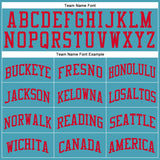 Custom Teal Red Round Neck Suit Basketball Jersey