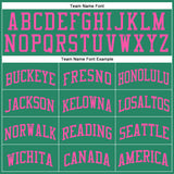 Custom Kelly Green Pink Round Neck Suit Basketball Jersey