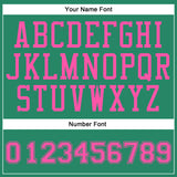 Custom Kelly Green Pink Round Neck Suit Basketball Jersey