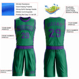 Custom Kelly Green Purple Round Neck Suit Basketball Jersey