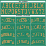 Custom Kelly Green Old Gold Round Neck Suit Basketball Jersey
