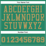 Custom Kelly Green Old Gold Round Neck Suit Basketball Jersey