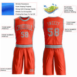 Custom Orange Gray Round Neck Suit Basketball Jersey