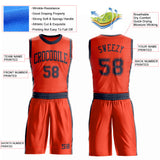 Custom Orange Navy Round Neck Suit Basketball Jersey