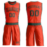 Custom Orange Green Round Neck Suit Basketball Jersey