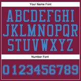 Custom Maroon Blue Round Neck Suit Basketball Jersey