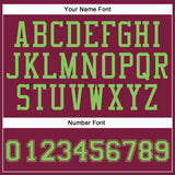 Custom Maroon Neon Green Round Neck Suit Basketball Jersey
