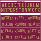 Custom Maroon Old Gold Round Neck Suit Basketball Jersey