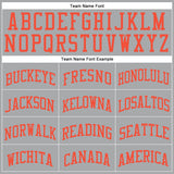 Custom Gray Orange Round Neck Suit Basketball Jersey