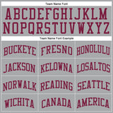 Custom Gray Maroon Round Neck Suit Basketball Jersey