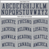 Custom Gray Navy Round Neck Suit Basketball Jersey