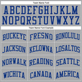 Custom Gray Royal Round Neck Suit Basketball Jersey