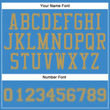 Custom Blue Old Gold Round Neck Suit Basketball Jersey