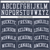 Custom Navy White Round Neck Suit Basketball Jersey